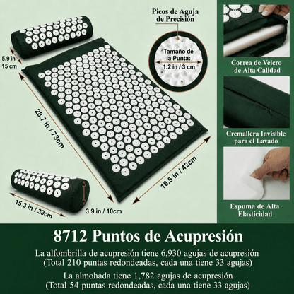 Esterilla de acupresión para la relajación de espalda, cuello y cuerpo completo