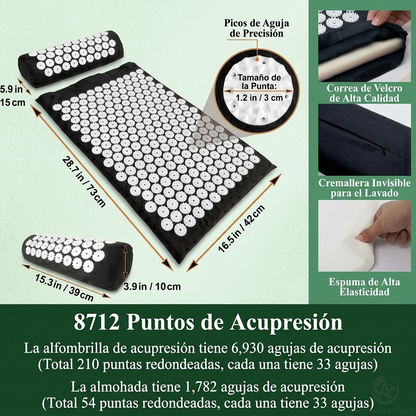 Alfombrilla de Acupresión para Espalda, Cuello y Relajación Total