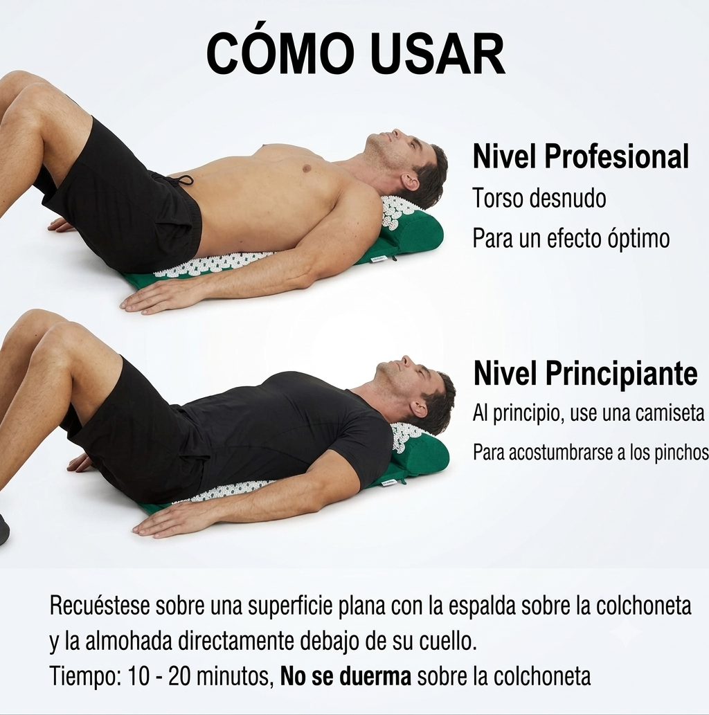 Esterilla de acupresión para la relajación de espalda, cuello y cuerpo completo