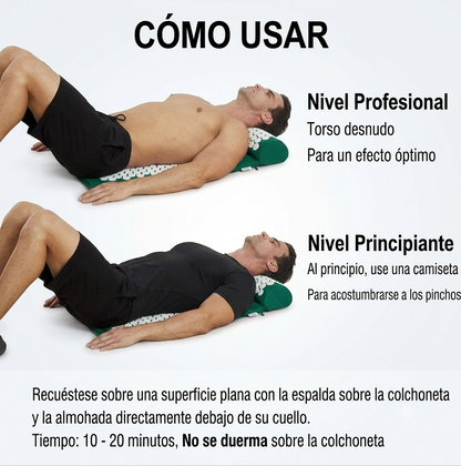 Esterilla de acupresión para la relajación de espalda, cuello y cuerpo completo